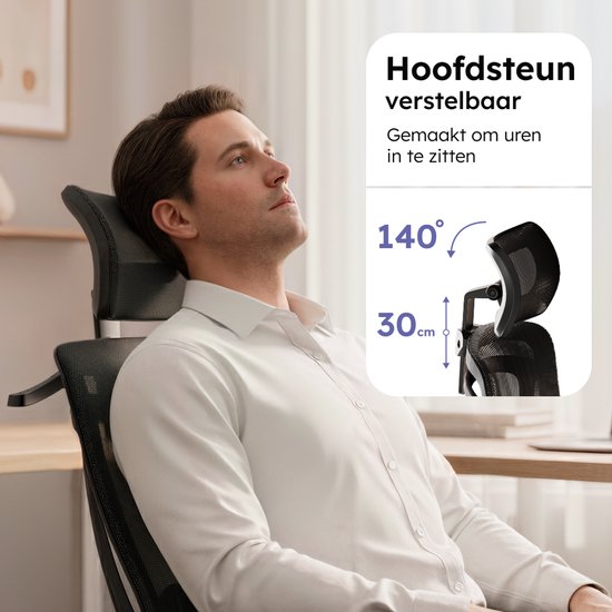 Roveo Ergonomischer Bürostuhl - Büro-Gaming-Stuhl - Spielstuhl für Erwachsene - Spielstuhl - Schwarz