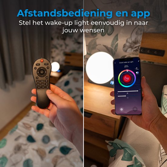 Nuvance Wake up light - Digitaler Wecker - Nachtlicht - Schlafzimmer - Schlaftrainer - mit Sounds - Lautsprecher - Sprachgesteuert