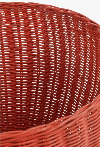 Mica Decorations Aufbewahrungskörbe in Apfelform, 2er-Set – Rot/Grün – Ø 30 x H 48 cm und Ø 15 x H 25 cm – Rattan