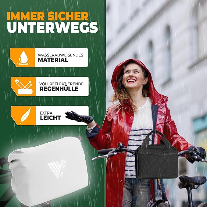 MIVELO - Lenkertasche - Wasserabweisend & Klickfix-kompatibel - 7 Liter - Schwarz