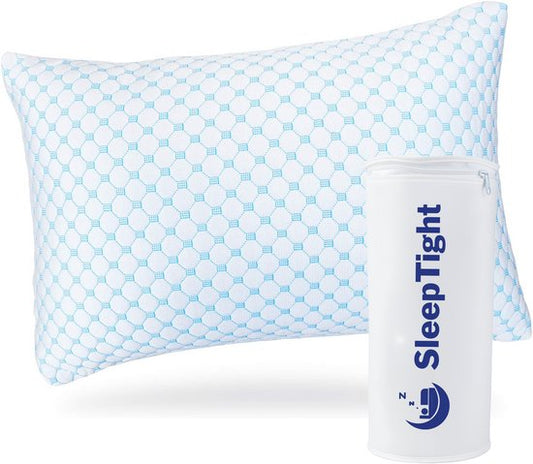 Sleeptight Kopfkissen bei Nackenbeschwerden, verstellbar – Memory-Schaum-Schlafkissen – Ergonomisches Kopfkissen für Seitenschläfer – Orthopädisches Memory-Schaum-Kissen – Kühlendes Design – 70 x 50 x 16 cm
