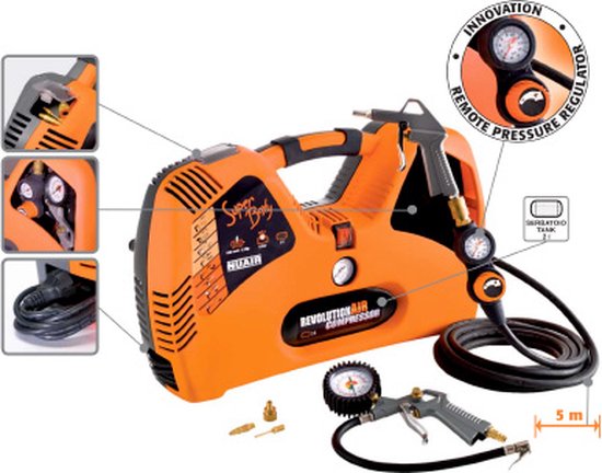 NUAIR Kompressor - Ohne Ã–l - Super Boxy - 2 L / 1.5 Hp / 8 Bar