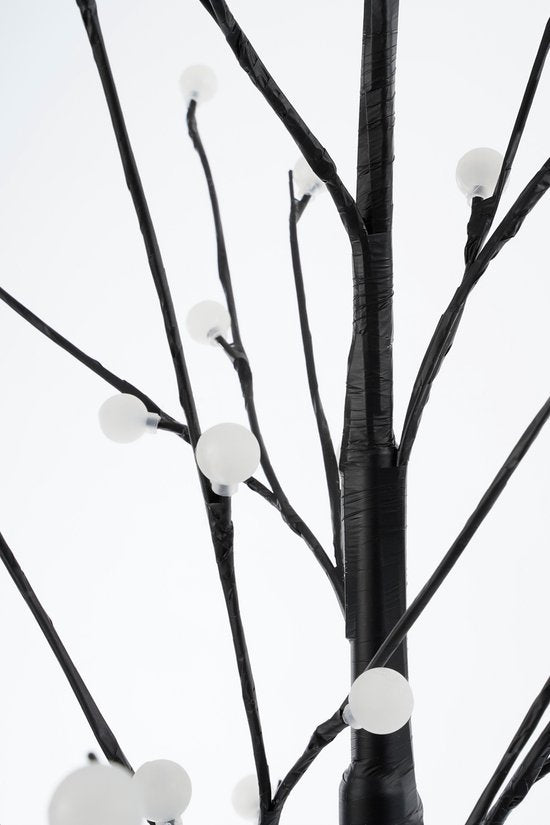Luca Lighting Baum mit klassischer weißer LED-Beleuchtung – H 150 x Ø 80 cm – Metall – Schwarz