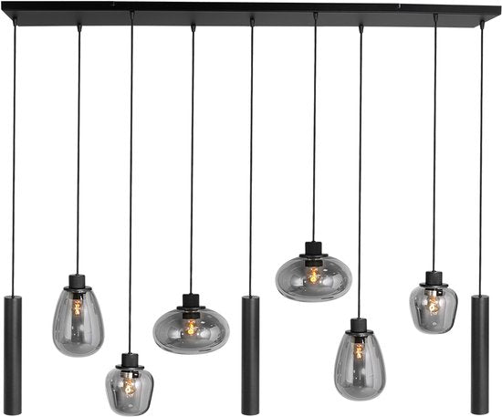 Steinhauer - Pendelleuchte - Reflexion - schwarz - Glas Metall - Designleuchte - E27_GU10 - 3796ZW