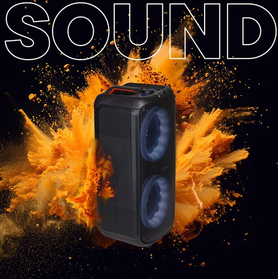 Denver - BPS354 - Party Lautsprecher - Disco Lights - inkl. Fernbedienung - Mikrofonanschluss - Schwarz