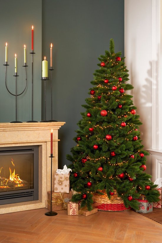 Triumph Tree Tsuga Weihnachtsbaum – Volles und natürliches Aussehen mit 1502 Zweigen – Weihnachtsdekoration für den Innenbereich – Kunstbaum, einfach und schnell aufstellbar – Grün, H 260 x Ø 160 cm