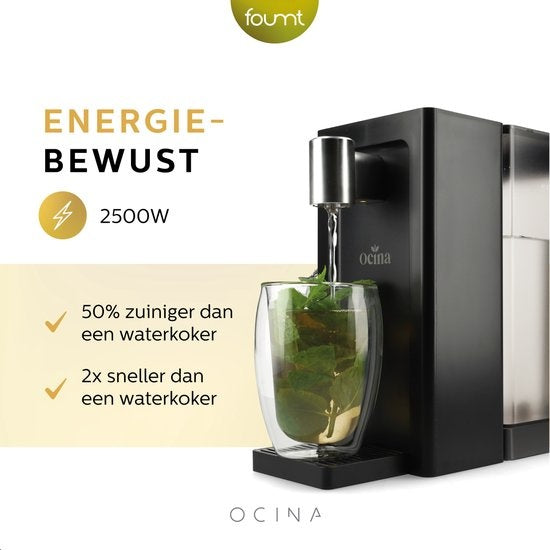 Ocina Heißwasserspender mit Digitalanzeige - Luxus-Wasserkocher - 3 Liter - Schwarz