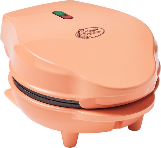 Bestron Waffeleisen – AMW500PE – 550 W – Mini-Waffeln – Antihaftbeschichtung – Orange – 5 Jahre Garantie