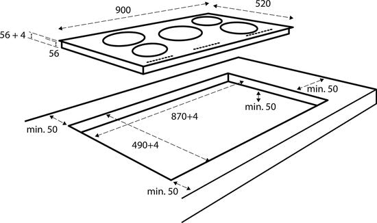 Inventum IKI9035MAT Mattes Einbau-Induktionskochfeld 90 cm - 2-Phasen - 5 Kochzonen - 2x Bridge-Funktion - Boost - Timer - Kindersicherung - Facettenfront - Elektrokochfeld 5 Brenner - Mattschwarz