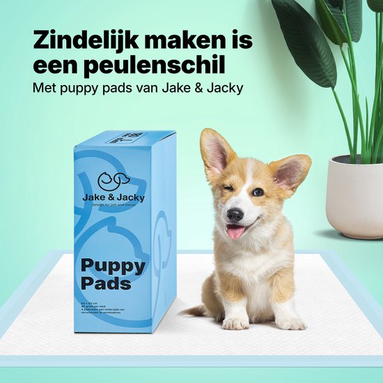 Jake and Jacky 180 Stück Puppy Training Pads mit Klebestreifen - Toilettentraining Hund - Pinkelpads Hund - Hundetoilette 60 x 60 cm