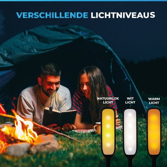 Tikkens LED-Leselicht für Buch - Nachttisch-Leselicht für Bett - Buchlampe USB wiederaufladbar mit Klemme - Buchlampe mit 3 Lichtstufen