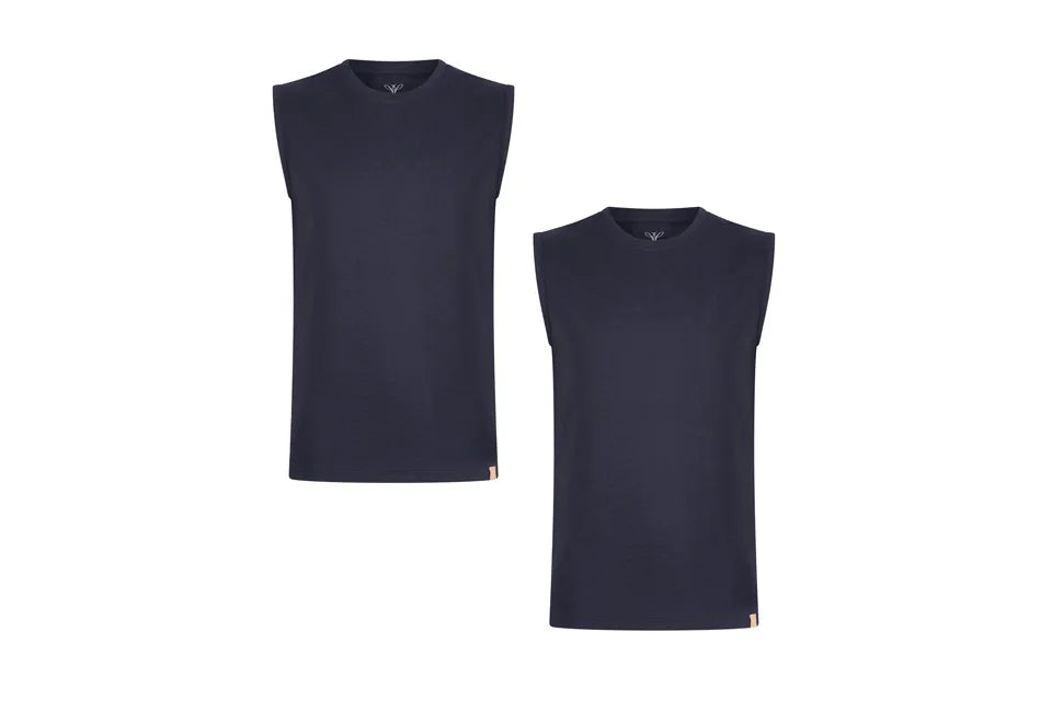 Outspot Duopack Ärmellose T-Shirts – Schwarz – Größe S