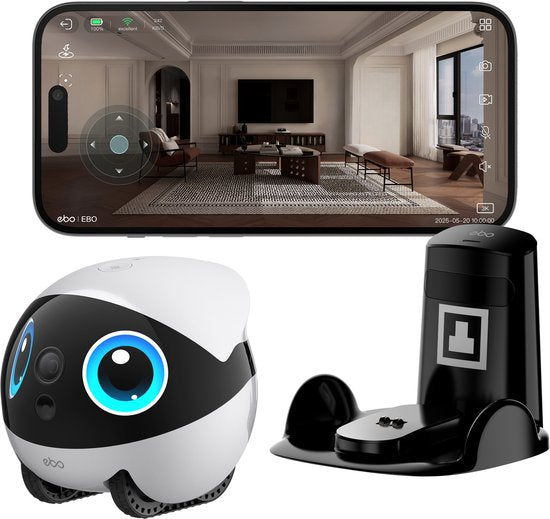 Enabot Air 2 Plus – Intelligenter Begleitroboter – 3K-HD-Kamera – Doppelte Kommunikation – Weiß