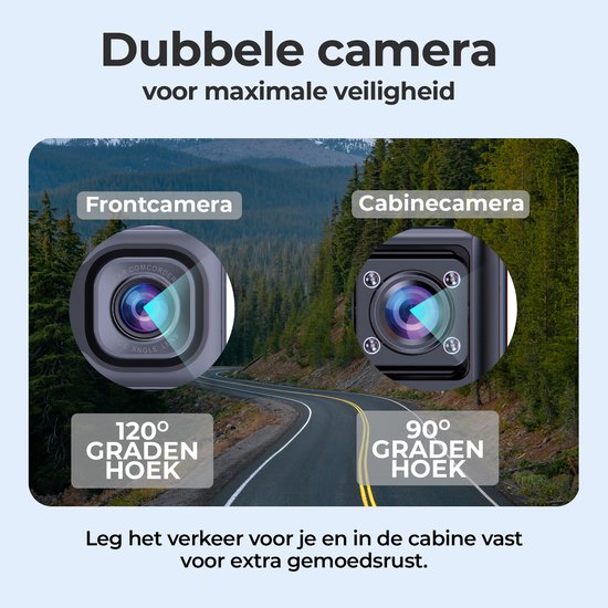 Denver Dashcam - Dashcam für Auto - Front- und Innenraumkamera - Full HD - 120° Weitwinkel - Schleifenaufzeichnung - G-Sensor - CCT2500