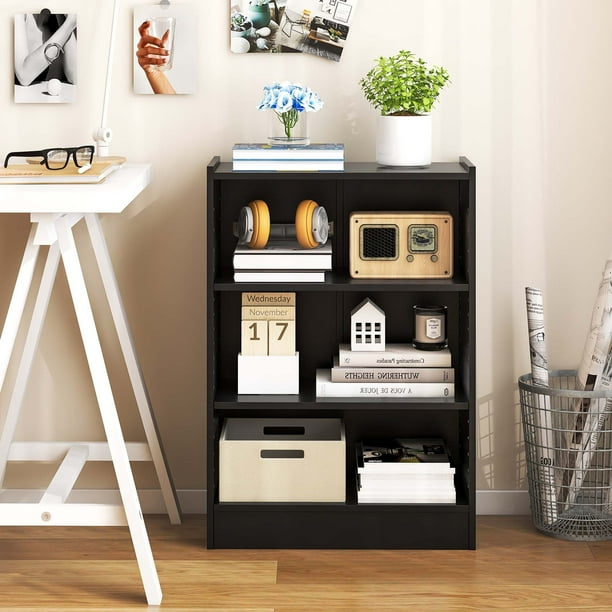 Coast Offenes Bücherregal Schwarz mit Schiebeböden 49,53x30,48x74,93cm