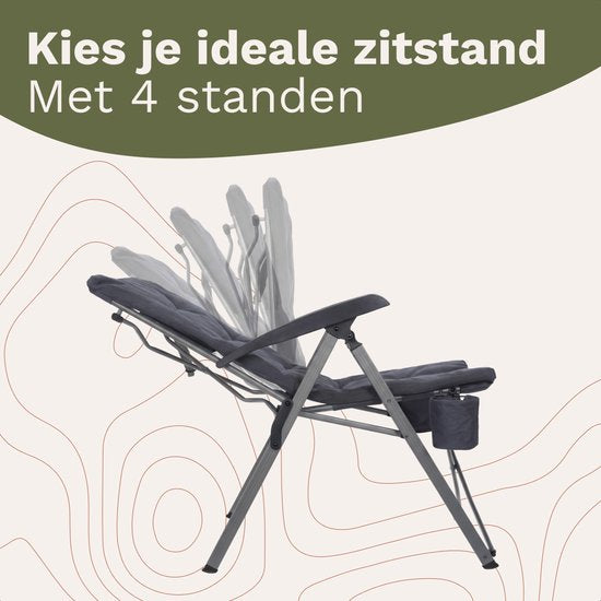 TRVLMORE Campingstühle Luxus - klappbar - 2er-Pack - 150KG Tragkraft - Inkl. Tragetasche - Klappstuhl - Campingstuhl - Klappstuhl - Grau