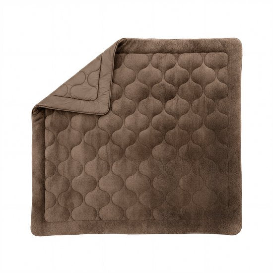 Sleeptime 2-in-1 Teddy Premium Bettdecke ohne Bezug – Bettdecke inklusive Kissenbezüge – 200 x 200 cm – Taupe/Braun