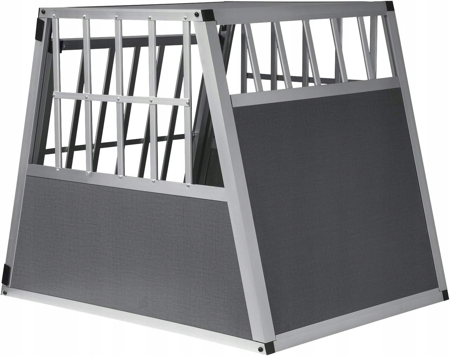 Eugad Aluminium-Hundetransportbox XL – Silber – 85 x 65 x 71 cm