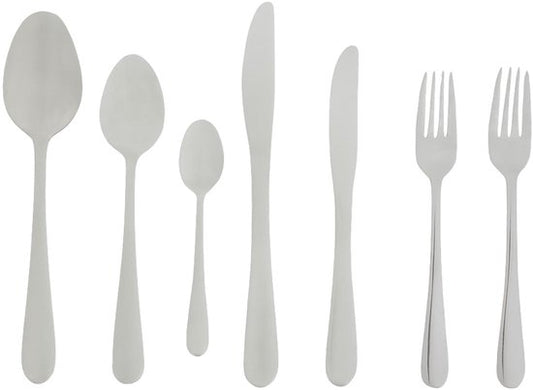 alpina Besteckset für 6 Personen – 42-teiliges Besteckset – Messer, Löffel, Gabeln, Teelöffel und Kuchengabeln aus Edelstahl – spülmaschinenfest – glänzendes Silber