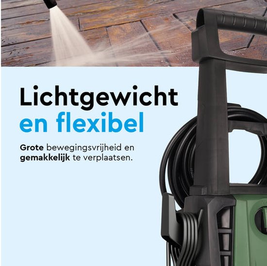 BRASQ HPW 150 Hochdruckreiniger - Terrassenreiniger - Hochdrucksprühgerät - 2000W - 150 bar - 468 L/H - Komplettset