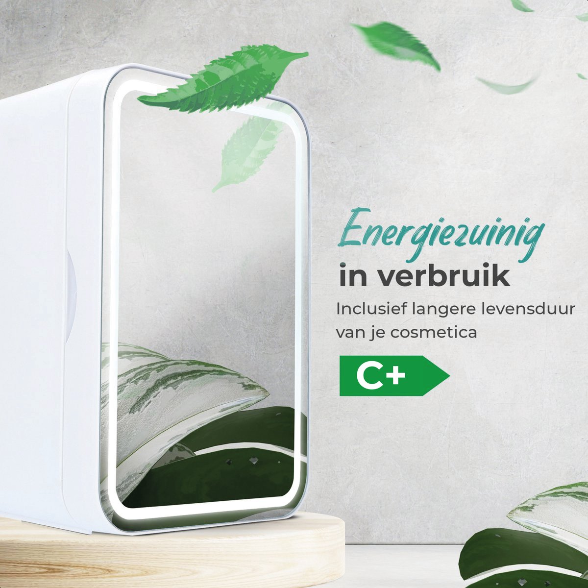 Soft & Silky Hautpflege-Kühlschrank - Inkl. Led-Spiegel - Mini - Make-up Organizer - Make-up Kühlschrank - Kosmetik & Hautpflege