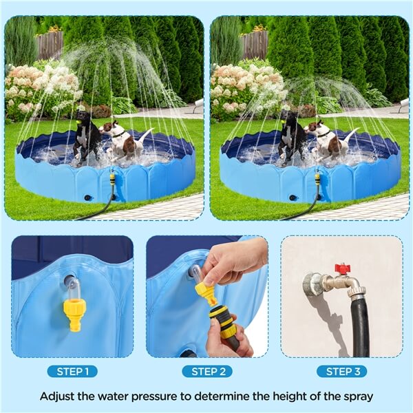 Yaheetech Faltbares Hundebad 100/120/140/160 x 30 cm – Rutschfeste Badewanne für Hunde