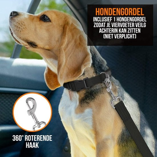 Strex Hundedecke Auto Rücksitz und Kofferraum - 137 x 147 CM - Schutzhülle - Hundedecke - Auto Autoteppich Rücksitz - Inkl. Hundeleine und Aufbewahrungstasche - SCHWARZ