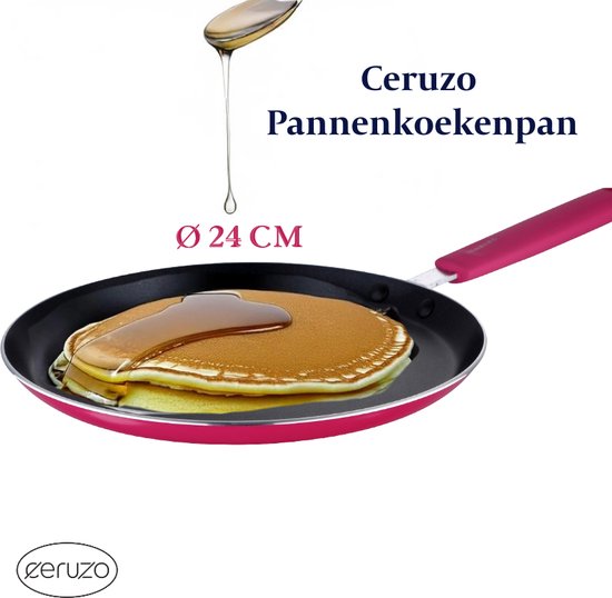 Ceruzo Pfannkuchenpfanne PFAS-frei - 24 cm - Jazzy Pink - Keramische Antihaftbeschichtung - Induktion