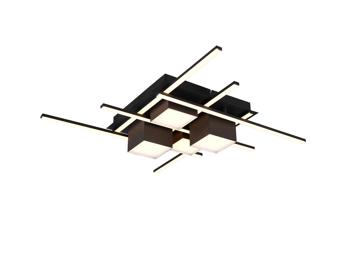 Trio Deckenleuchte Roger – LED – integrierter Dimmer – Schwarz 40 cm