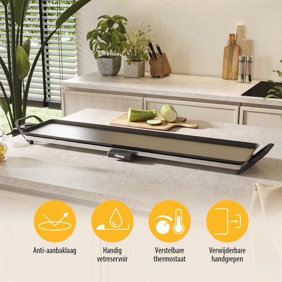 Tristar Backblech – BP-2669 – 1800 W – Gourmet, Grillplatte XL 90 x 23 cm – 8–10 Personen