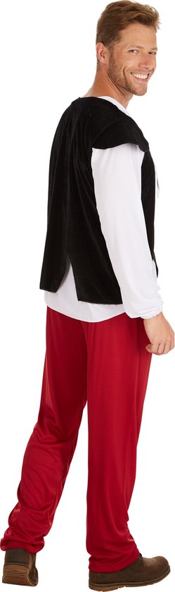 DressForFun Herbergier-Kostüm aus dem Mittelalter – Mit Weste mit Kordelzug sowie bequemen Hosen und einem langärmeligen Hemd – Für Karneval und Mottopartys – Schwarzes Polyester – Größe L