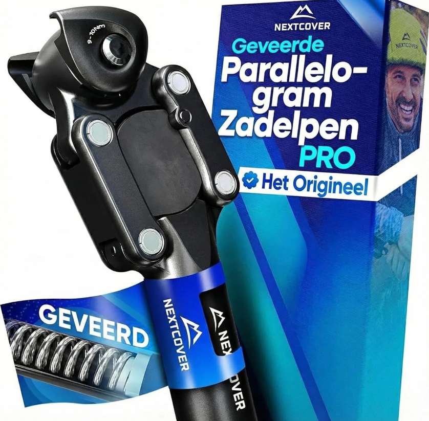 NextCover gefederte Sattelstütze – Schwarz – Ø 31,6 mm – Parallelogramm, Comfort-Spring-Technologie