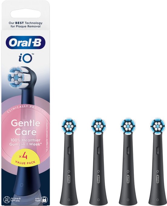 Oral-B Aufsteckbürsten iO Gentle Care Schwarz – 4 Stück