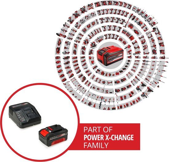 Einhell 18 V/4,0 Ah Power X-Change Starter-Set – 1x 4,0 Ah Akku und Schnellladegerät – universell für alle Power X-Change-Geräte