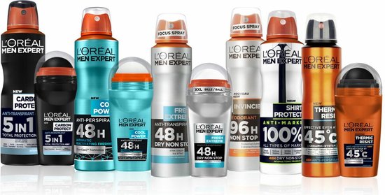 L'Oréal Paris Men Expert Fresh Extreme Deodorant Roller - 6 x 50ml