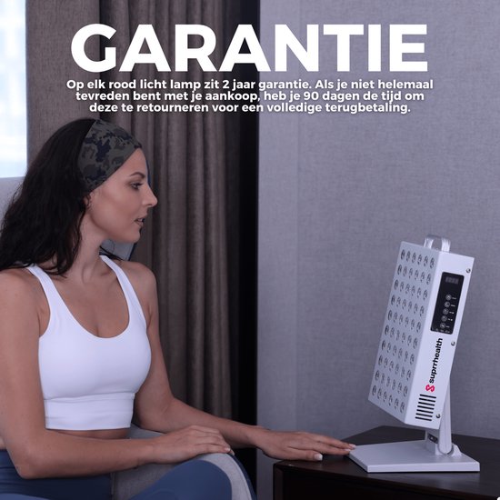Suprrhealth Rotlichtlampe Mini – Rotlichttherapie – Timer – LED-Infrarotlampe – Hautpflege durch Infrarottherapie – Kollagenlampe – Fibromyalgie – Lichttherapie