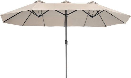 tectake - Doppelter Sonnenschirm Silia - Terrassen-Sonnenschirm - XXL-Sonnenschirm - Inkl. Schutzhülle - beige - 404253
