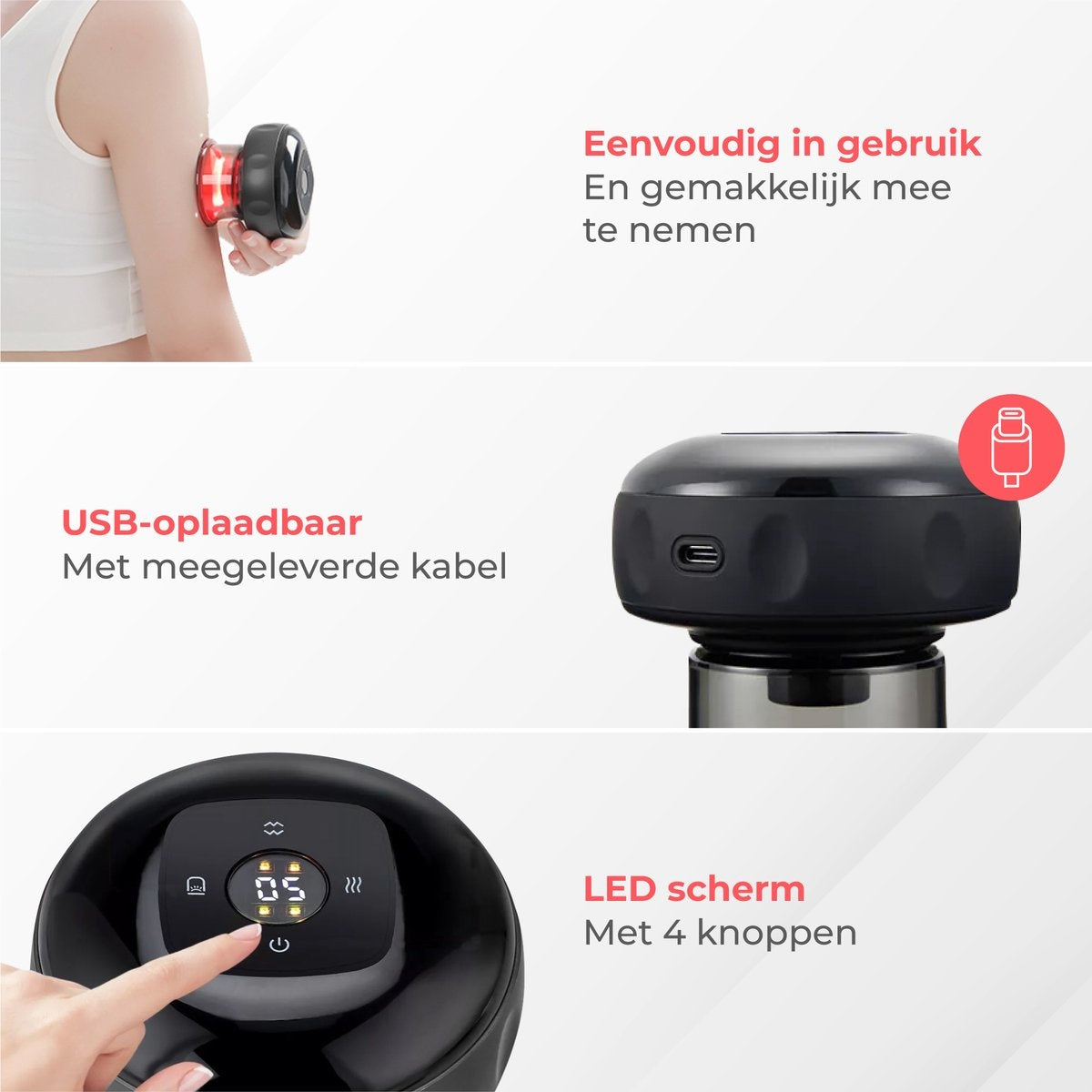 Nuvance - Elektrisches Cellulite-Massagegerät - 12 Stufen und Temperaturen - Inkl. eBook - Ganzkörper - Schröpfkopf-Set Massage - Cellulite-Schröpfköpfe - Hijama-Schröpfköpfe - Anti Cellulite