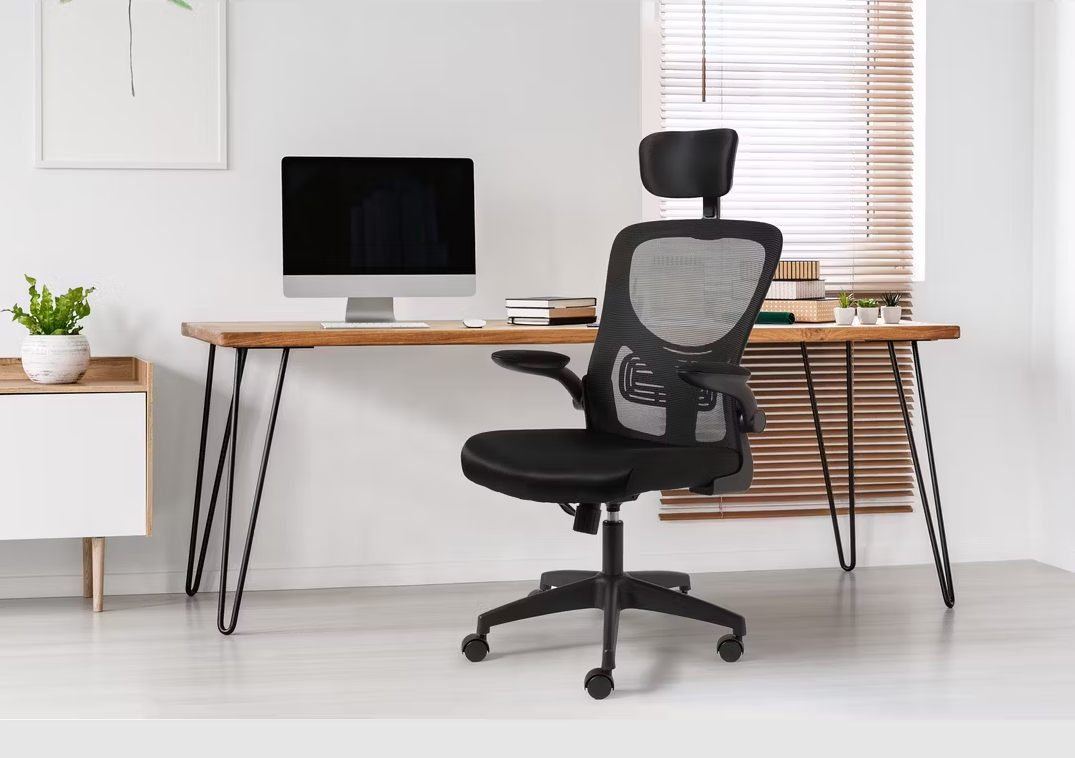 Lifa Living Bürostuhl Liverpool - 116,5-126,5 x 63 x 60,5 cm - Schwarz
