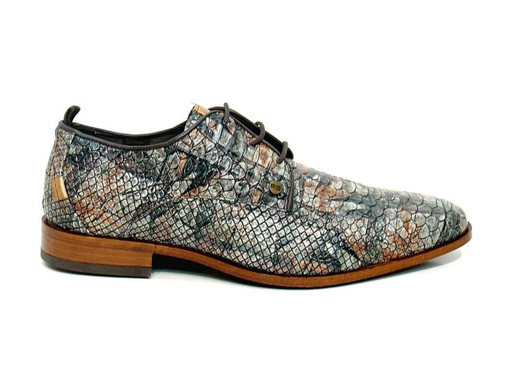 Rehab GREG PIECES Herren Schnürschuhe Braun/Grün - EU Größe 46 - Herausnehmbares Fußbett