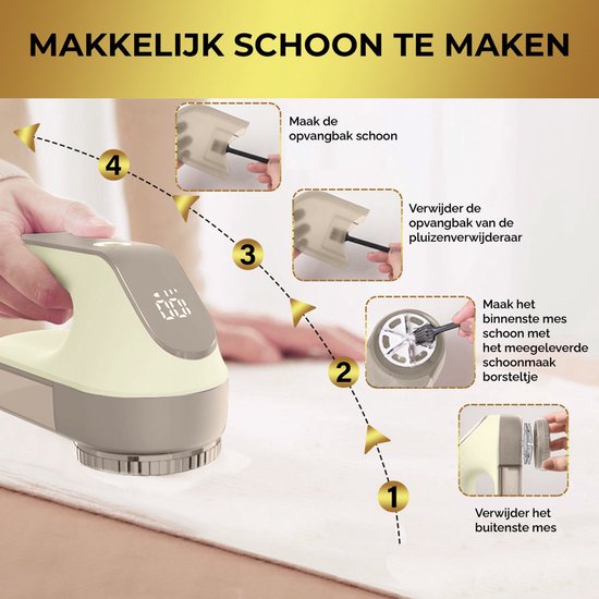 MostEssential Premium Elektro-Fusselentferner FL777 - Fusselentferner - USB-C Schnellladefunktion - Kabellos - 2000 mAh Akku - PRO Edition