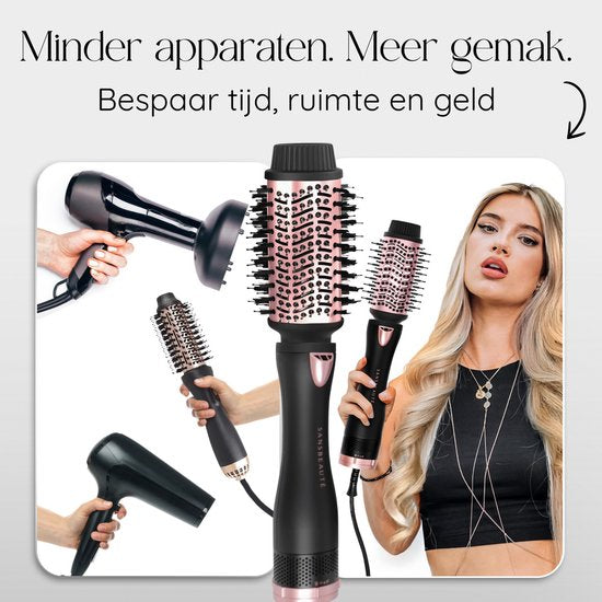 Sansbeauté® 4-in-1 Haarbürste mit Diffusor - Multistyler - Airstyler - Haarbürste - Lockenbürste - Haarbürste - Stylingbürste - Wärmebürste - Volumen und Locken