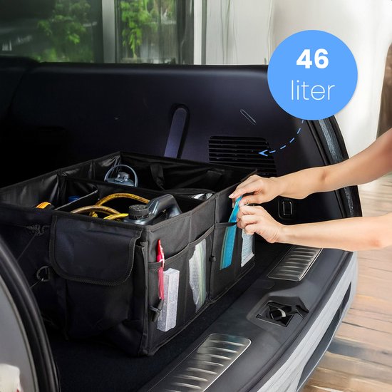 Kofferraumablagebox - Organizer - Zubehör - Für das Auto - Organizer Auto - Tasche - Rücksitz - Schwarz - Luft