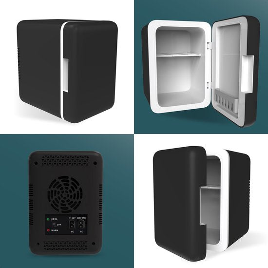 Soft & Silky Mini-Kühlschrank - 5L - Lebensmittel & Getränke - Hautpflege - Organizer - 12V & 230V - Kühlen & Heizen - Schwarz