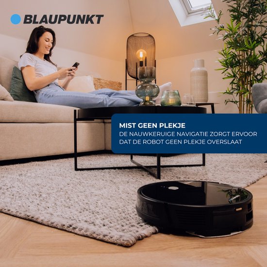 Blaupunkt - Bluebot XBOOST BPK-VCBB1XB - Staubsaugerroboter mit Wischfunktion - Ladestation - Turbo-Saugfunktion