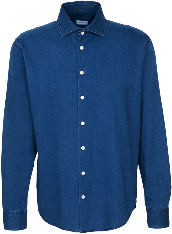 Seidensticker regular fit Hemd - Twill - blau - bügelfrei - Cord Größe: 42