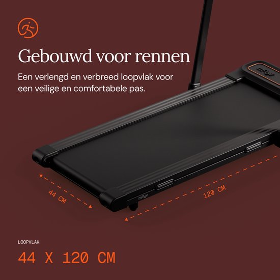 Moov Run Plus Klappbares Laufband – Walking Pad – Steigungsfunktion 15 % – Zusammenklappbares Laufband – Laufband 1–14 km/h – inkl. Zubehör