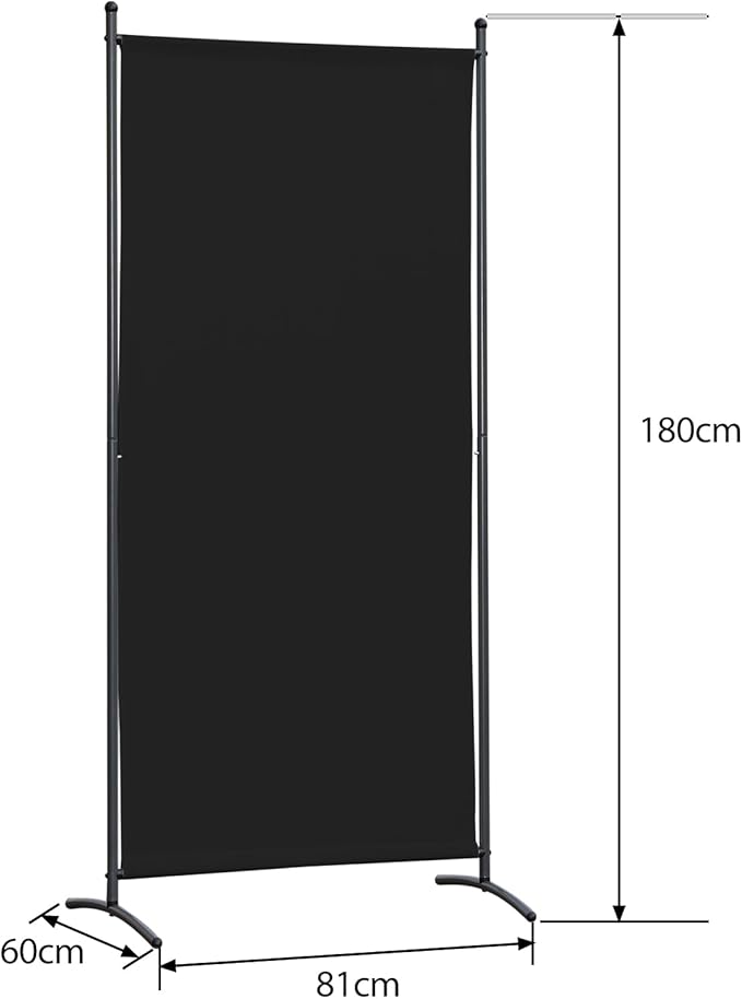 Angel Living Room Screens - 1-teilig - Raumteiler - faltbar - Schwarz - 80 x 180cm