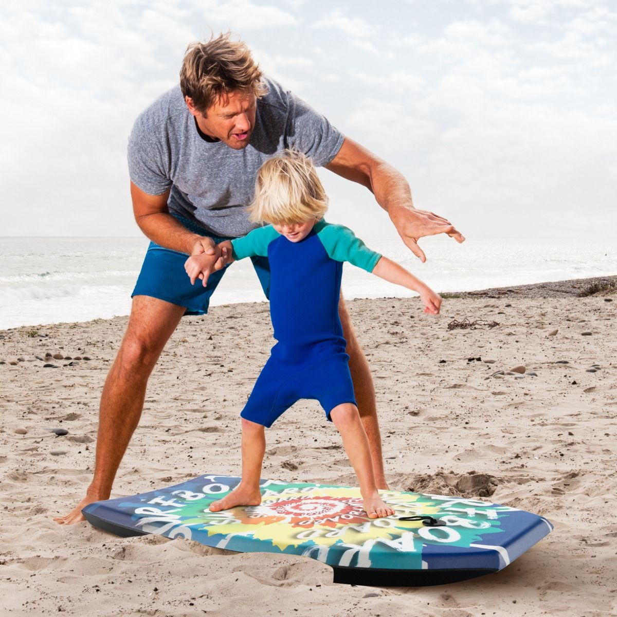 Coast Bodyboard für Kinder – leichtes Surfbrett – mit Handschlaufe – 84 cm – blau