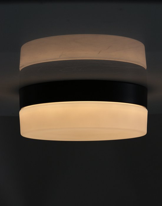 Deckenleuchte Ikaro 1362ZW Schwarz Ø 18 cm – Modern, Elektronik & Glas, Steinhauer